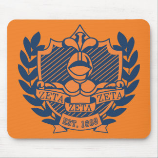 Zeta Zeta Zeta Fraternity Crest - Navy/Orange Mouse Pad