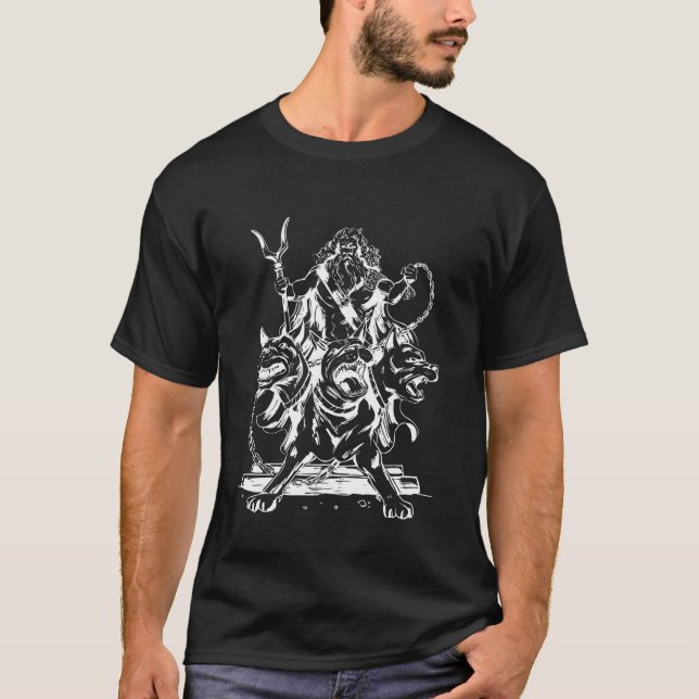 Zeus and Dogs Mythology God Cute Funny col T-Shirt (Front)
