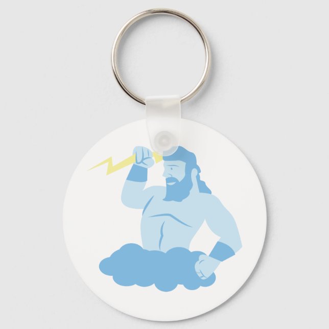 Zeus and Lightening Key Ring (Front)