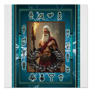 Zeus At The Ready Glossy Poster