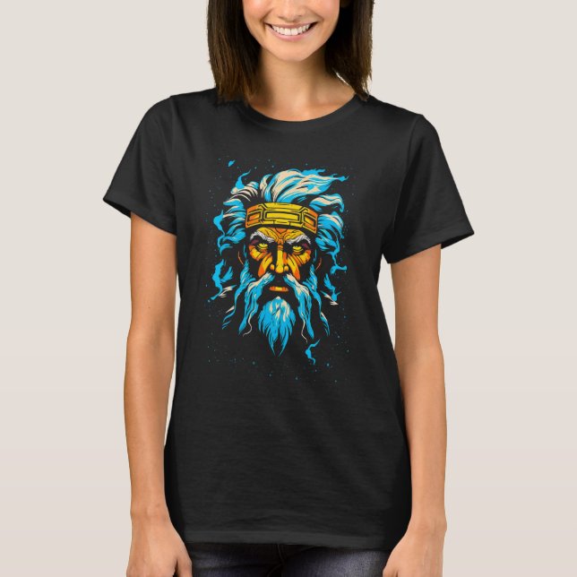 Zeus Greek Mythology God of the Sky T-Shirt (Front)