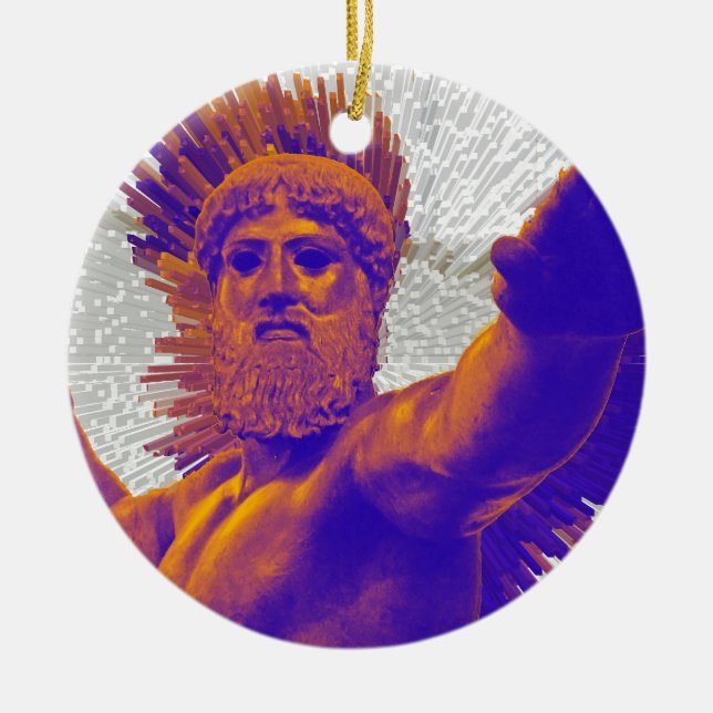 Zeus  - Jupiter Ceramic Tree Decoration (Front)