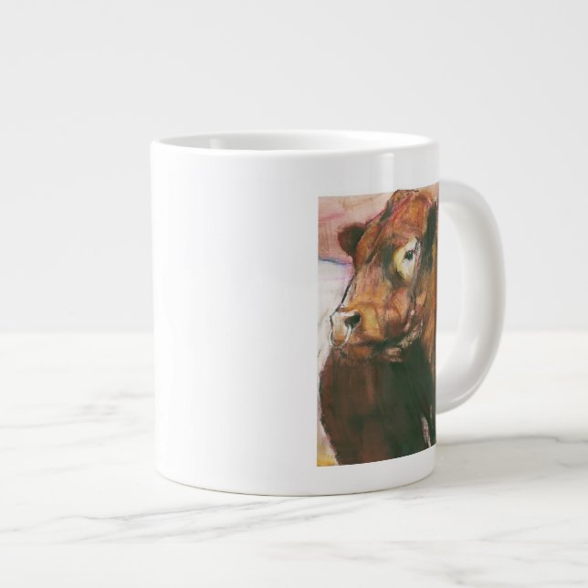 Zeus Red Belted Galloway Bull 2006  2 Large Coffee Mug (Front Right)