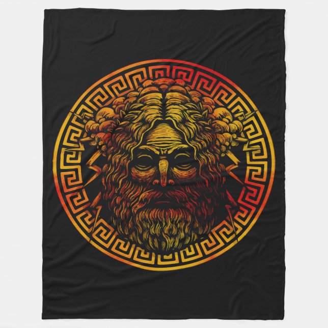 Zeus's Ancient Shield Art Print Fleece Blanket (Front)