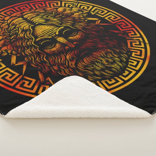 Zeus's Ancient Shield Art Print Sherpa Blanket (3/4)