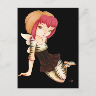 Zevra - fantasy fairy goth art postcard