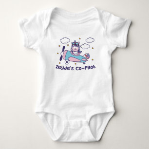 Zeyde's Co-Pilot - Unicorn Aeroplane Baby Bodysuit