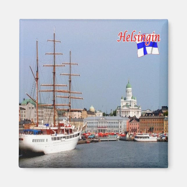 zFI008 HELSINKI panorama, Finland, Fridge Magnet (Front)
