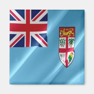 zFJ002 FIJI WAVING FLAG, Oceania, Fridge Magnet