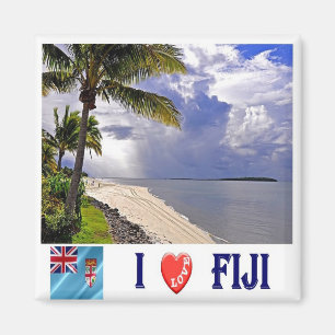 zFJ007 FIJI I Love, Oceania, Fridge Magnet