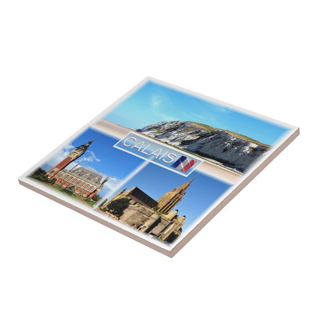 zFR022 CALAIS, Cap Blanc Nez, Fridge Tile (Side)