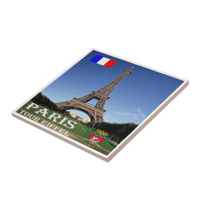 zFR067 EIFFEL TOWER Paris, France, Tile (Side)