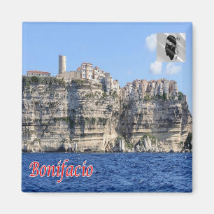 zFR124 BONIFACIO panorama, Corsica, Fridge Magnet
