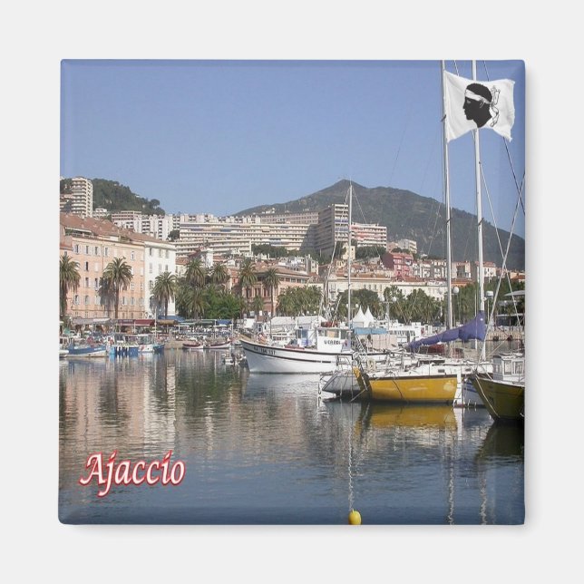 zFR129 AJACCIO harbor, Corsica, Fridge Magnet (Front)