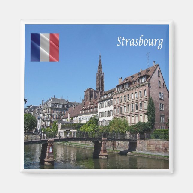 zFR142 STRASBOURG, France, Fridge Magnet (Front)
