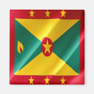 zGD002 GRENADA, Waving Flag, America, Fridge Magnet