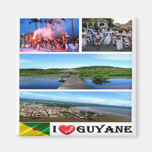 zGF005 FRENCH GUYANA I Love, Mosaic, Fridge Magnet