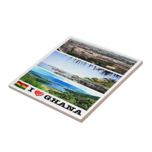 zGH007 GHANA I Love, Mosaic, Africa, Tile