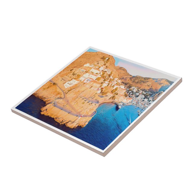 zGR003 HYDRA - Castle of Kavos - Greece - Tile (Side)