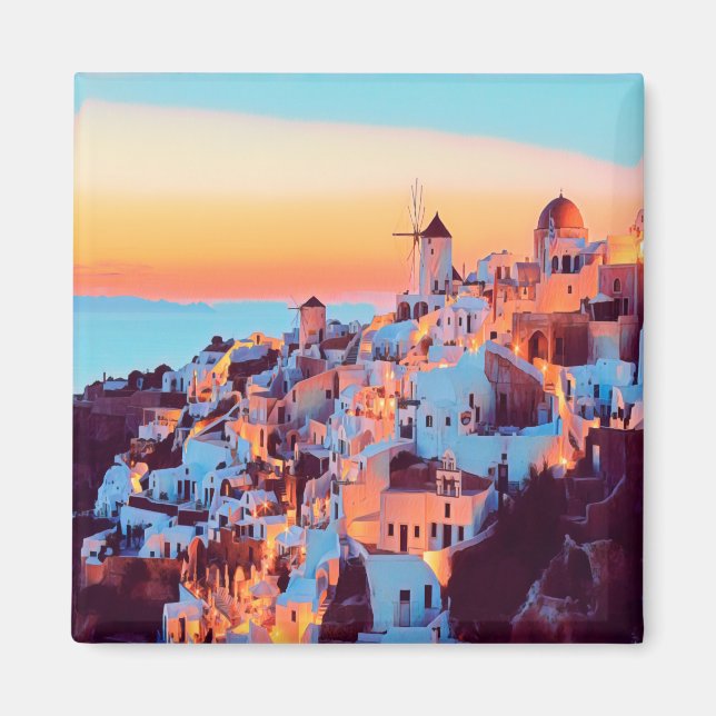 zGR011 SANTORINI, Greece, Fridge Magnet (Front)