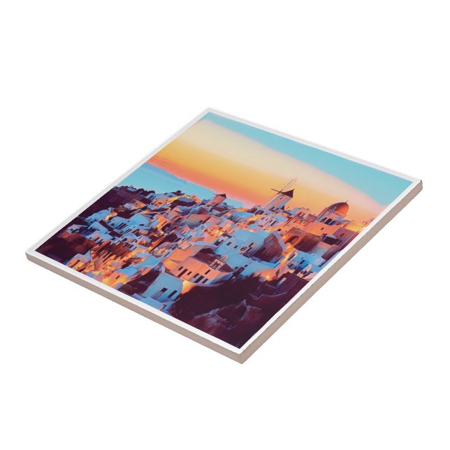 zGR011 SANTORINI, Greece, Tile (Side)