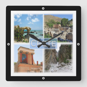 zGR021 potpourri of CRETE, Greece, Europe, Square Wall Clock