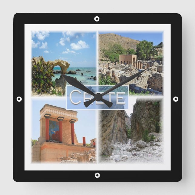zGR021 potpourri of CRETE, Greece, Europe, Square Wall Clock (Front)