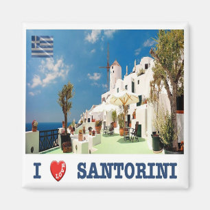 zGR031 SANTORINI I Love, Oia, Greece, Fridge Magnet