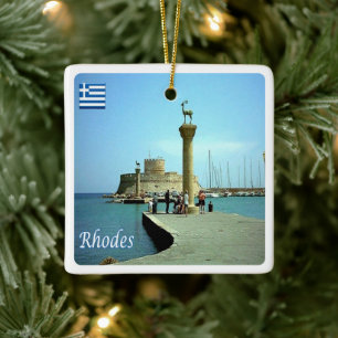 zGR039 RHODES, Greece, Ceramic Ornament