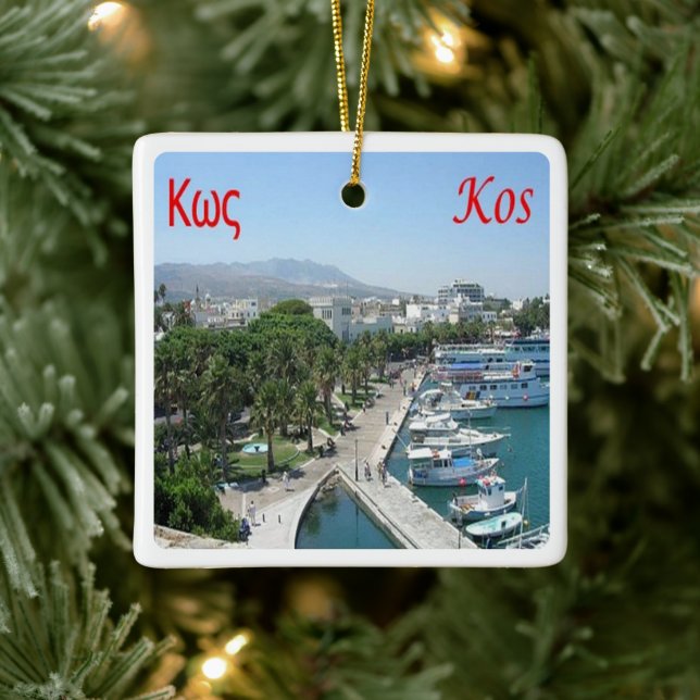 zGR055 KOS, Greece, Ceramic Ornament (Tree)