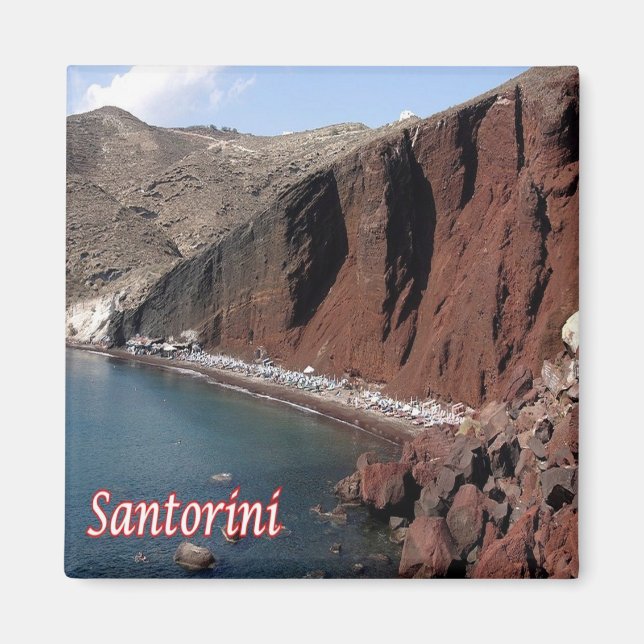 zGR072 SANTORINI Thera, Greece, Fridge Magnet (Front)
