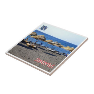 zGR082 SANTORINI Lava Beach, Greece, Tile