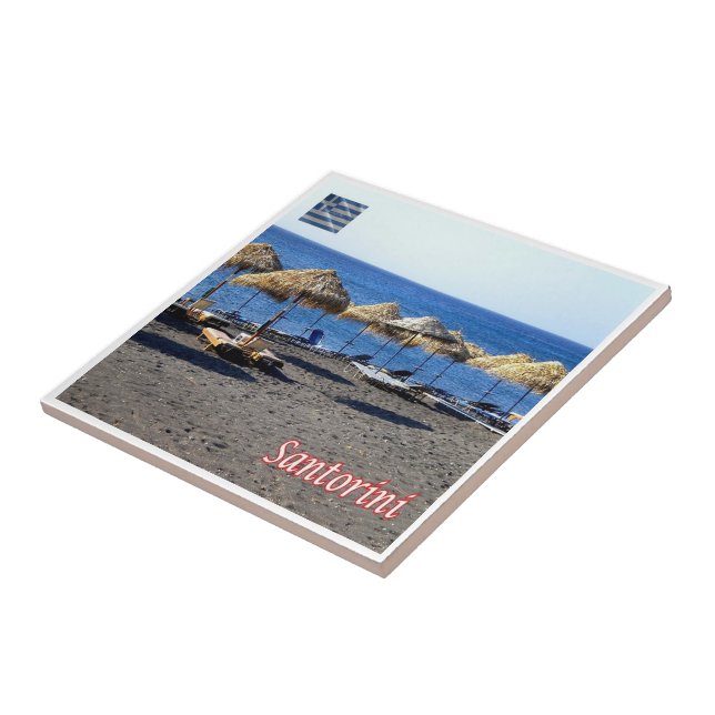 zGR082 SANTORINI Lava Beach, Greece, Tile (Side)