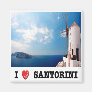 zGR086 SANTORINI, I Love, Greece, Fridge Magnet