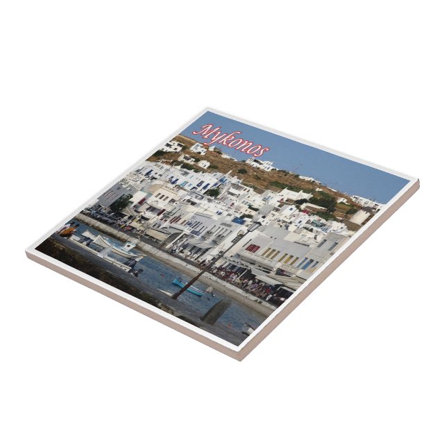 zGR104 MYKONOS Panorama City, Greece, Fridge Tile (Side)