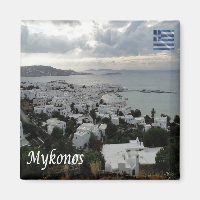 zGR106 MYKONOS Panorama, Greece, Fridge Magnet (Front)