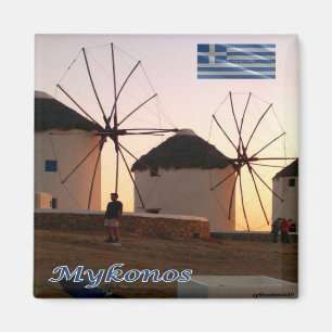zGR110 MYKONOS, Windmills, Greece, Fridge Magnet