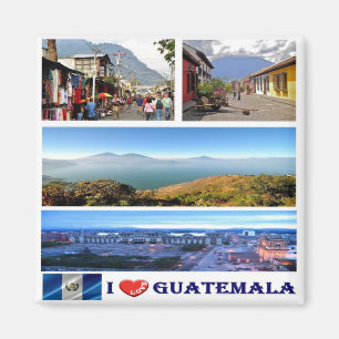 zGT017 GUATEMALA I Love, Mosaic, America, Fridge Magnet