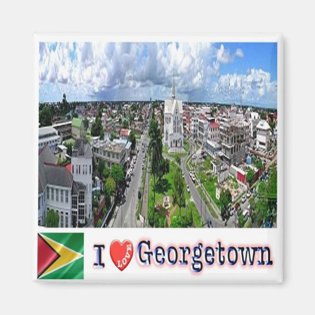 zGY005 GEORGETOWN I Love, Guyana, Fridge Magnet (Front)