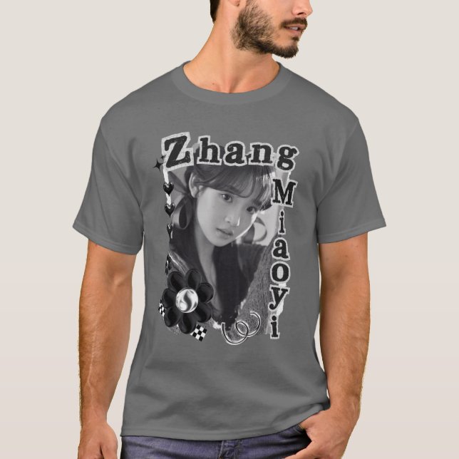 Zhang Miao Yi Chinese Drama Actress Black and Whit T-Shirt (Front)
