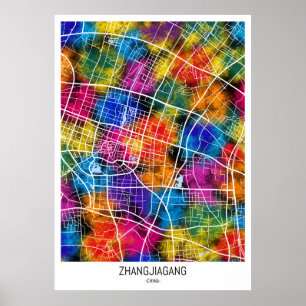 Zhangjiagang China City Map Poster