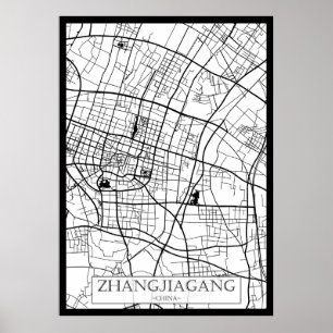 Zhangjiagang China City Map Poster