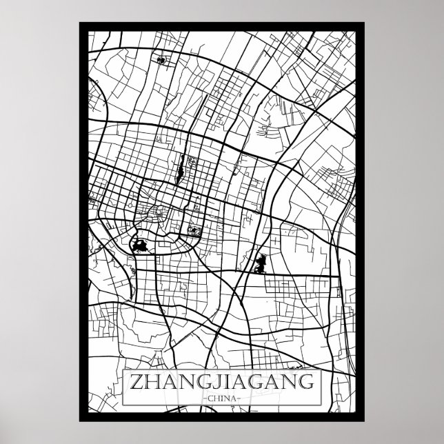 Zhangjiagang China City Map Poster (Front)