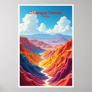 Zhangye Danxia China Travel Poster