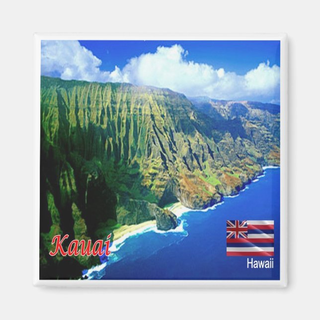 zHI006 KAUAI, HAWAII, Aerial View, Oceania, Fridge Magnet (Front)