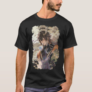 Zhongli Genshin Impact Anime-Inspired Black T-Shir T-Shirt