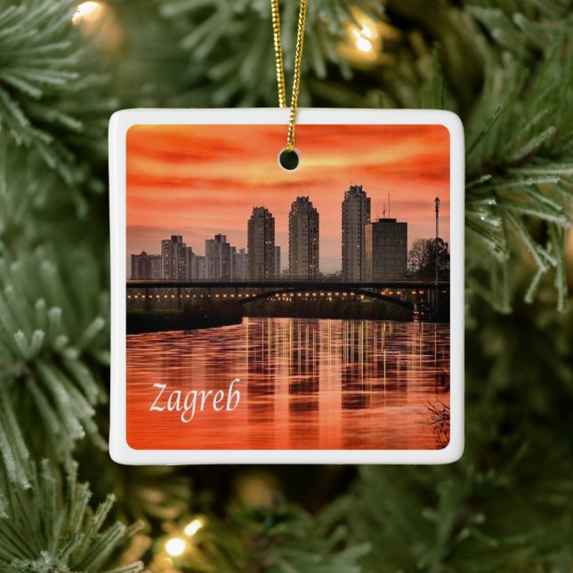 zHR004 ZAGREB, Croatia, Europe, Ceramic Ornament (Tree)