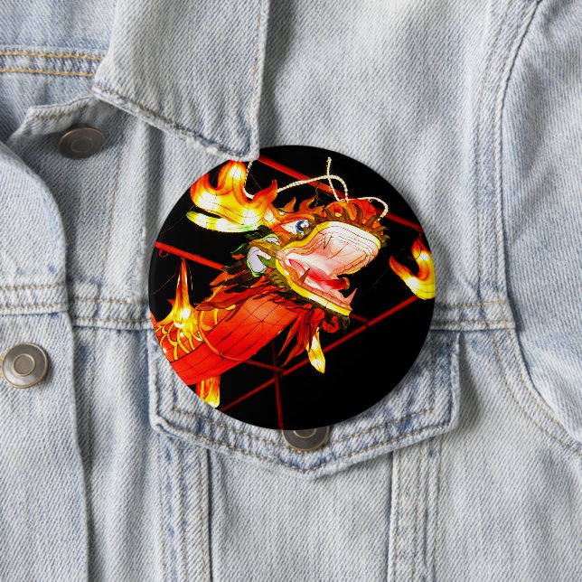 Zhulong Fire Dragon  10 Cm Round Badge (In Situ)