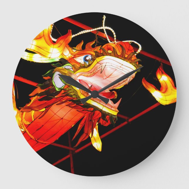 Zhulong Fire Dragon  Large Clock (Front)