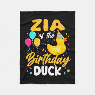 Zia Birthday Duck Cute Cartoon Celebration Family Fleece Blanket